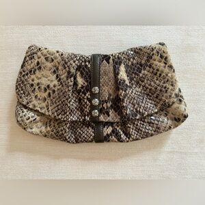 Vintage Brighton Embossed Snakeskin Clutch with strap.  Like new